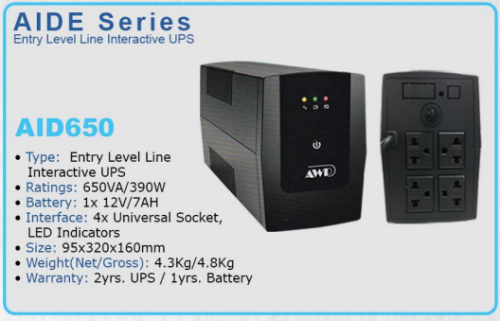 AWP Line Interactive UPS AIDE 400-3000VA